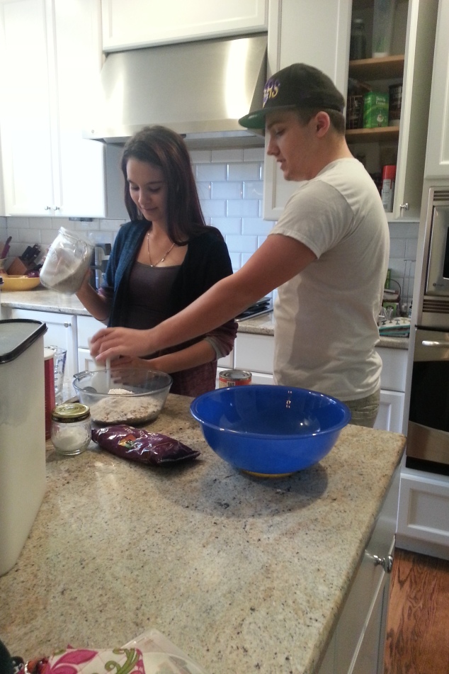 Devin and Rachel making cookies